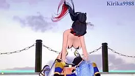 Amari Aquamarine and Kaguya Nanbu Intense Lesbian Play