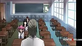 this guy turned a lesbian straight, and now she's joining him to take on the others in this anime scene