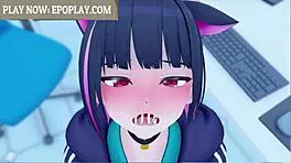 Kyouyama Kazusa From Blue Archive Gives Sexy Anime Blowjob In Hentai