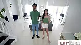 horny stepsister rides monster cock in taboo cowgirl, craving blowjob and interracial hentai