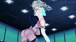 Amari Aquamarine and Kaguya Nanbu Intense Lesbian Play