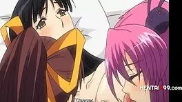 this guy turned a lesbian straight, and now she's joining him to take on the others in this anime scene