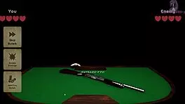 Curvy teen in 3D anime X roulette lies on table for monster cock fucking and squirting