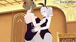 Kusuha Mizuha Cagalli Yula Athha Chitose Kisaragi and Nine engage in intense lesbian play in Super Robot Wars Alpha V and Mobile Suit Gundam Seed hentai