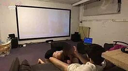 stepsiblings fuck during disney movie, calling it bonding