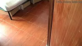 whoa, caught stepmom spying on stepson jerking off in his bedroom!