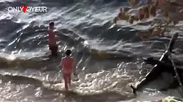 why is that hot teen 18+ babe getting hammered on the beach?