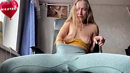 Orgasm and Squirt Without Taking Off Tight Leggings