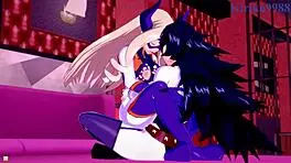 Man, Ochako Uraraka and Mt Lady in wild hentai futanari sex!