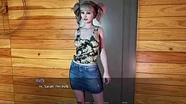 The Gain Trials 01: Blonde BBW's Big Tits Lactate in 3D Game Action