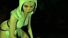 3d hentai princess leia from star wars teases with handjob joi