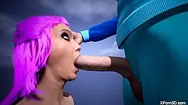 futa teen deepthroats monster cock in bdsm bondage! 😏