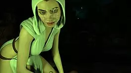 3d hentai princess leia from star wars teases with handjob joi