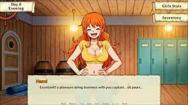 what's nami hiding under her outfit in lusty buccaneers hentai game ep 2?