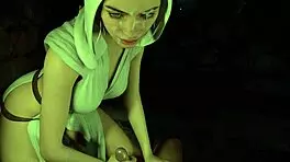 3d hentai princess leia from star wars teases with handjob joi