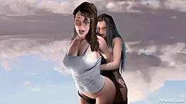 anime 3d hentai sfm big tits busty lesbian girls teaser