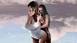 anime 3d hentai sfm big tits busty lesbian girls teaser