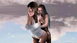 anime 3d hentai sfm big tits busty lesbian girls teaser