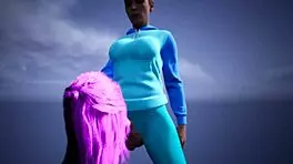 futa teen deepthroats monster cock in bdsm bondage! 😏