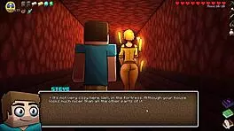 Warden wants Steve's big cock fucking her in yoga pants in Hornycraft parody