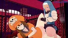 may and bridget have intense sex and anal in guilty gear hentai