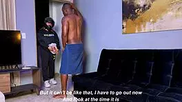 The horny Colombian delivery girl arrives late and offers sex to the customer