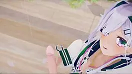 Amane Kanata Undresses Suggestively