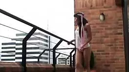 hey carina, why strip on the balcony with everyone watching?