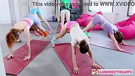 Peace or Pleasure? 18yo Yoga Group Turns Wild for ClubSweethearts in Tight Action