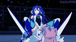 Tsubasa Kazanari, Kanade Am, Maria Cadenzavna Eve in intense futanari sex scene