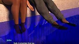 Wvm 144 relaxes by the pool with Cedey.