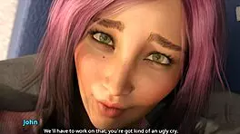 Three Girls Try To Knock John Off His Feet In Homemade Anime Fun