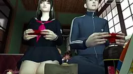 Part 2 - NTR Japanese teen 18+ in passionate threesome with friend