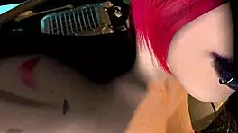 Sexy punk girl exclaims, 'Fuck my bald ass pussy while I fix the car!'