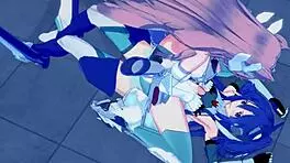 Tsubasa Kazanari, Kanade Am, Maria Cadenzavna Eve in intense futanari sex scene