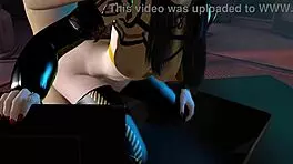 3D Sexy Asian Robot In Lingerie Gets Wet Pussy Fucked Hard!