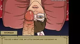 Young bunny girl throat fucked by old man in hentai cartoon