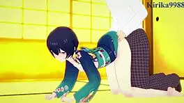 Rinze Morino and Hana Suzuki in wild hentai idol sex