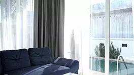 Hey, slave, washing dishes? Eat my cum now, yes sir!