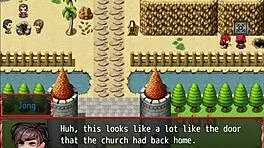 Harem hentai game teaches naive nun blowjob skills with huge tits and cock