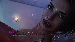 Touching my horny stepmom's pussy during a steamy bath - 3D hentai