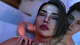 Touching my horny stepmom's pussy during a steamy bath - 3D hentai