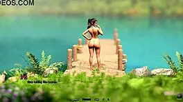 Yo, crazy step-sister, why swim naked in the forest? Got caught!