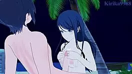 Ichika hoshino and ena shinonome engage in intense creampie sex in project sekai hentai 3d cartoon