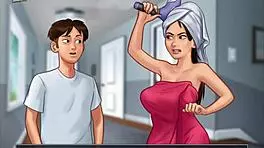 Watching Sexy Jamie Bathe In Summertime Saga 4