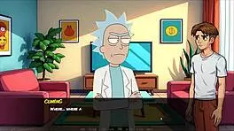 Morty's sister squirts in shower hentai game parody