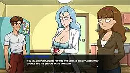 Morty's sister squirts in shower hentai game parody