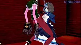 garie and maria in symphogear hentai cartoon