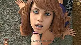 She swallows that monster cock in the big city game.