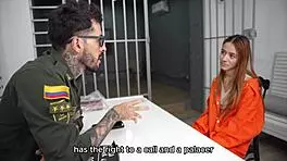 i'm showing this inmate who's boss with a rough fuck on her tight asshole